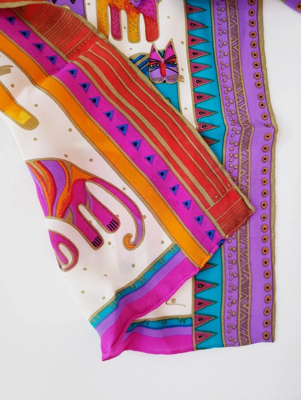 Vintage Laurel Burch Silk Scarf